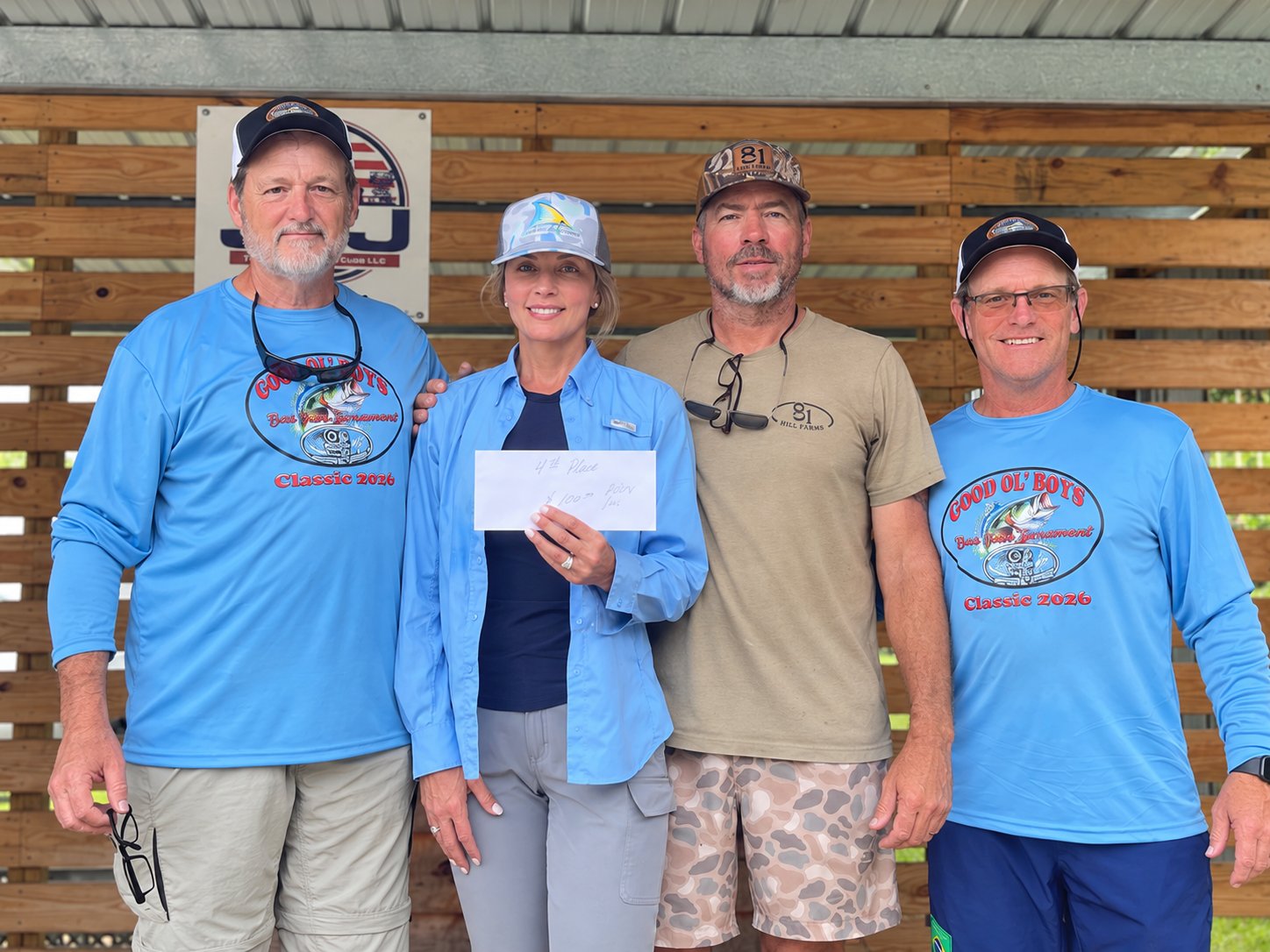 Ashley and Kerri Brown with fellow anglers at a fishing event
